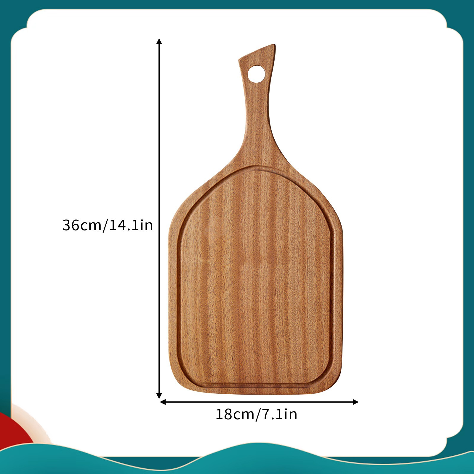 Tabla de cortar de madera tallada, taza de agua y fruta, tabla de cortar de madera, plato de comedor para niños, tabla de cortar, tabla de cortar de carne: Borgoña