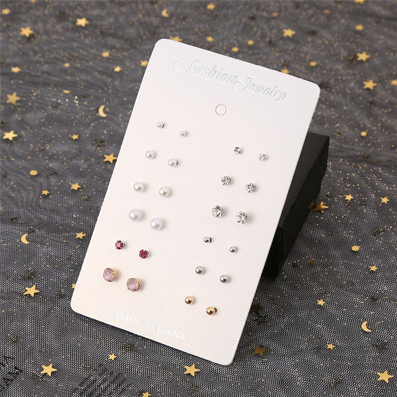 Boucles d&#39;oreilles planète lune minimaliste pour femmes, 12 couleurs mélangées, bijoux de fête simples pour mariage, accessoires de Piercing, paires/ensemble