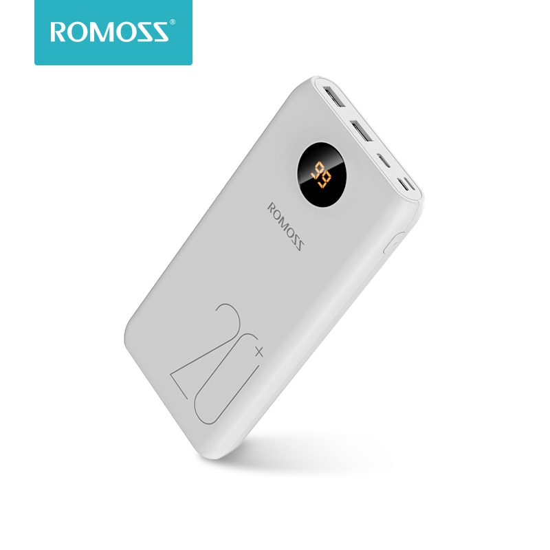 ROMOSS SW20 Pro 20000mAh Power Bank Portable External Battery With QC3.0 Fast Charging And LED Display For Phones Tablet