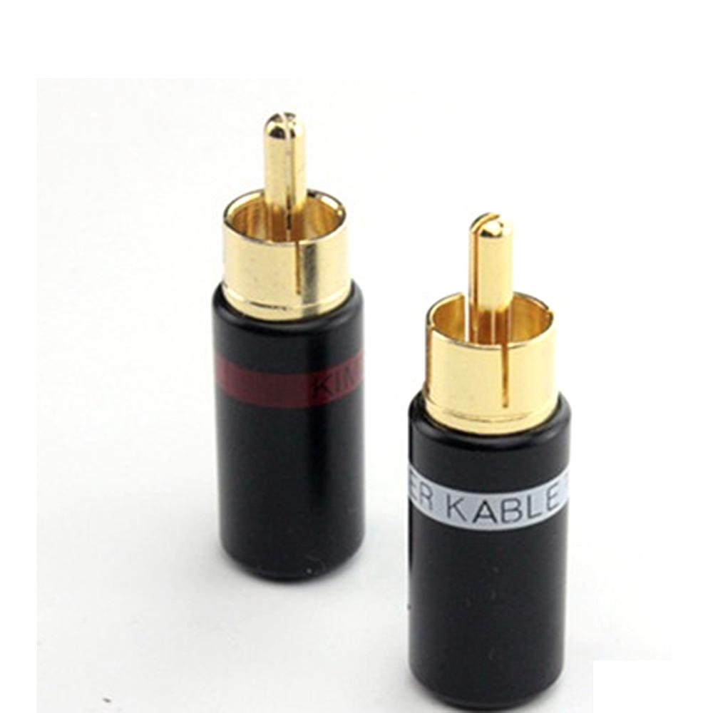 Hifi 4pcs gold plated Rca plug audio AMP interconnect rca plug Socket connector