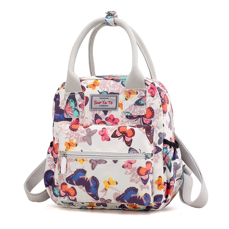 Bloemen Patroon Vrouwen Rugzak Waterdichte Nylon School Rugzak Vrouwelijke Cartoon Afdrukken Rugzak Sac: 6