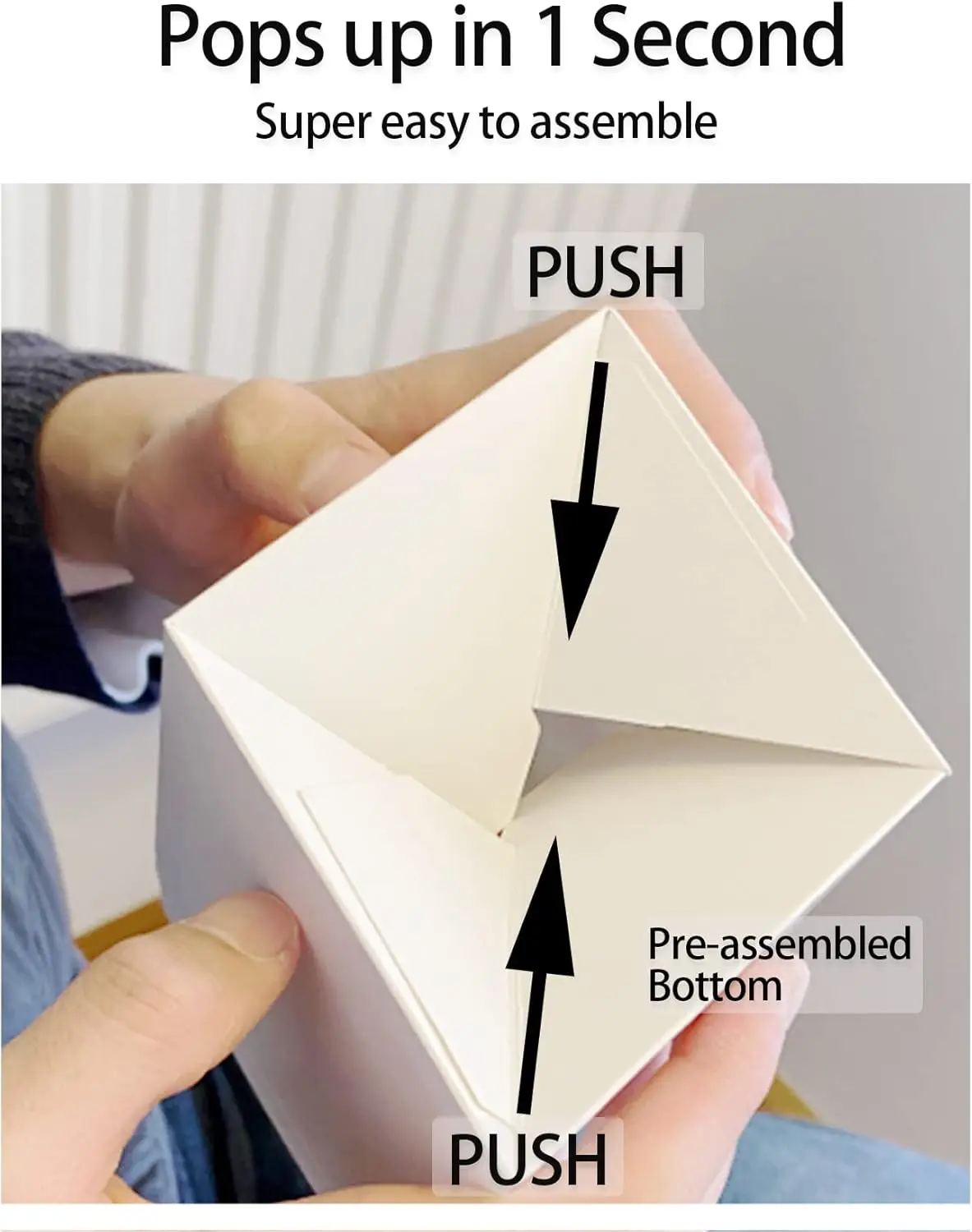 10/20/30 stk. hvide, enkelte cupcakeæsker af papir med indsats og klart vindue, foldbare individuelle cupcakebeholdere til muffinsfest