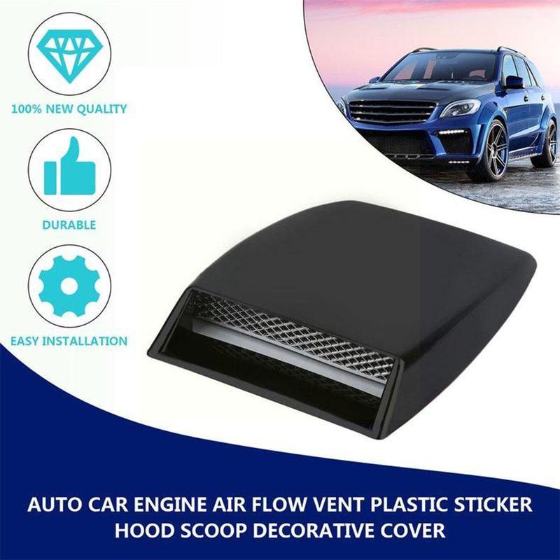 Deluxe Universal Cars 3D Decorative Flow Scoop Bonnet Vent Intake Hood Simulation Air Accessories for Auto Sedans SUV R8L0