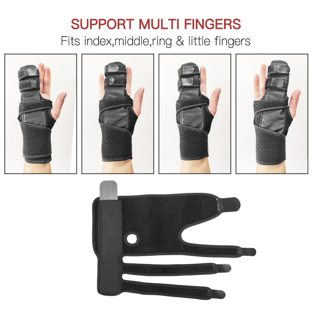 Finger Guards with Removable Splint Finger Support Brace Two or Three Fingers Stabilizer Adjustable Full Finger or Hand Brace