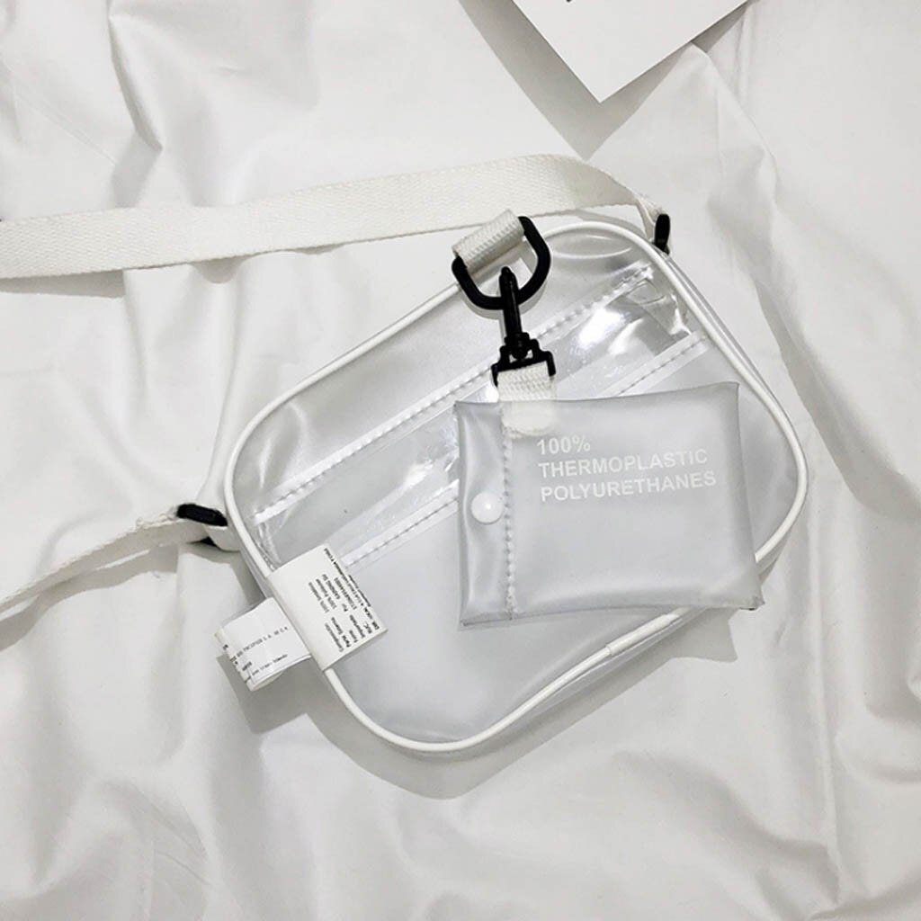 weiß Transparent Schulter Reine Farbe Schulter Tasche Gelee Bonbons Strand Handtasche Messenger Taschen сумка женская кожаная