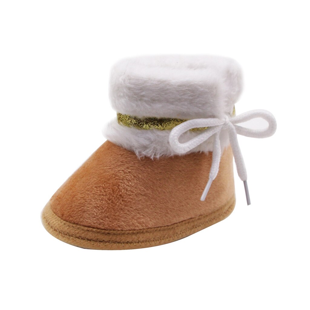 #30 Baby Baby Meisjes Cashmere Pluche Winter Laarzen Bandage Warme Schoenen Kerst Kinderen Schoenen Bota Infantil Menina: Khaki / 13