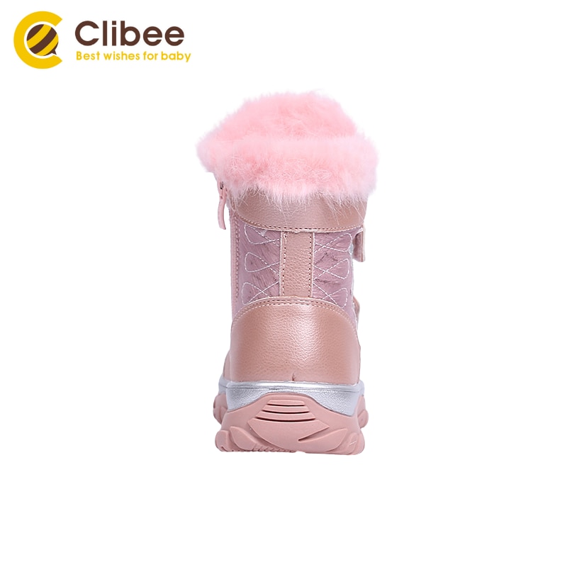 CLIBEE Mädchen Winter Herbst PU Leder Schnee Stiefel freundlicher Mitte-Kalb Stiefeletten Martin Stiefel für freundlicher Kleinkind freundlicher draussen Stiefel