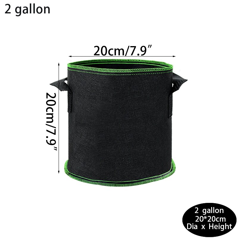 2/3/5/7/10 Gallon Grow Bag Felt Planter Growing Gardening Vegetable Pineapple Potatoes Flower Plant Fabric Grow Pot Garden Tools: B01