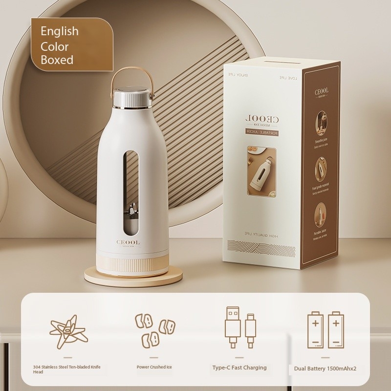 Sapcentrifuge 1PC Draagbare Oplaadbare Kleine Sapbeker Huishoudelijke Multifunctioneel: WHITE
