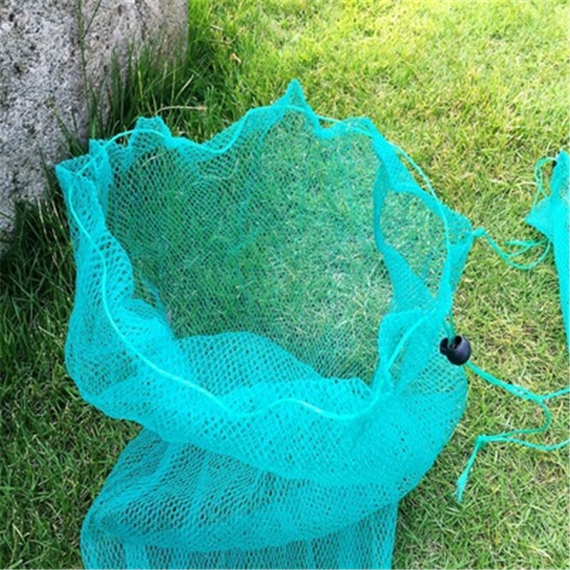 1pcs Folding fish net mesh bag of fish guard Fishing tools Plastic mesh bag Fruit and vegetable net bag Toy receive net bag