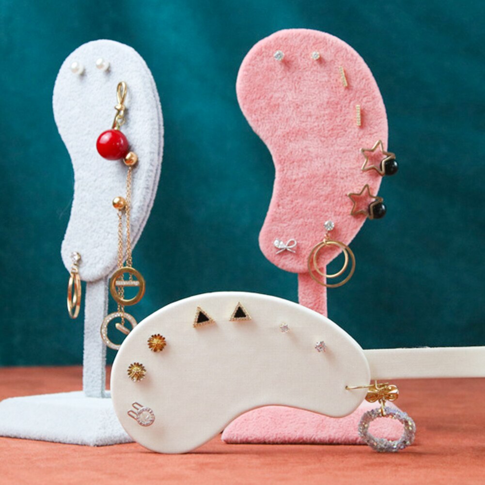 Øreringeholder hylde øre stil sjove øreringe stud opbevaringsstativ smykker butik display stand t-bar