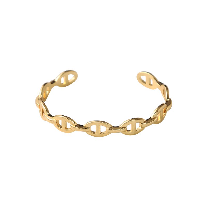 GHIDBK Hohl Einzigartige Kette Armreifen Armbänder für Frauen ErkläSprosse Öffnen Armbinde eins Straße Stil Armreif Modeschmuck: Gold