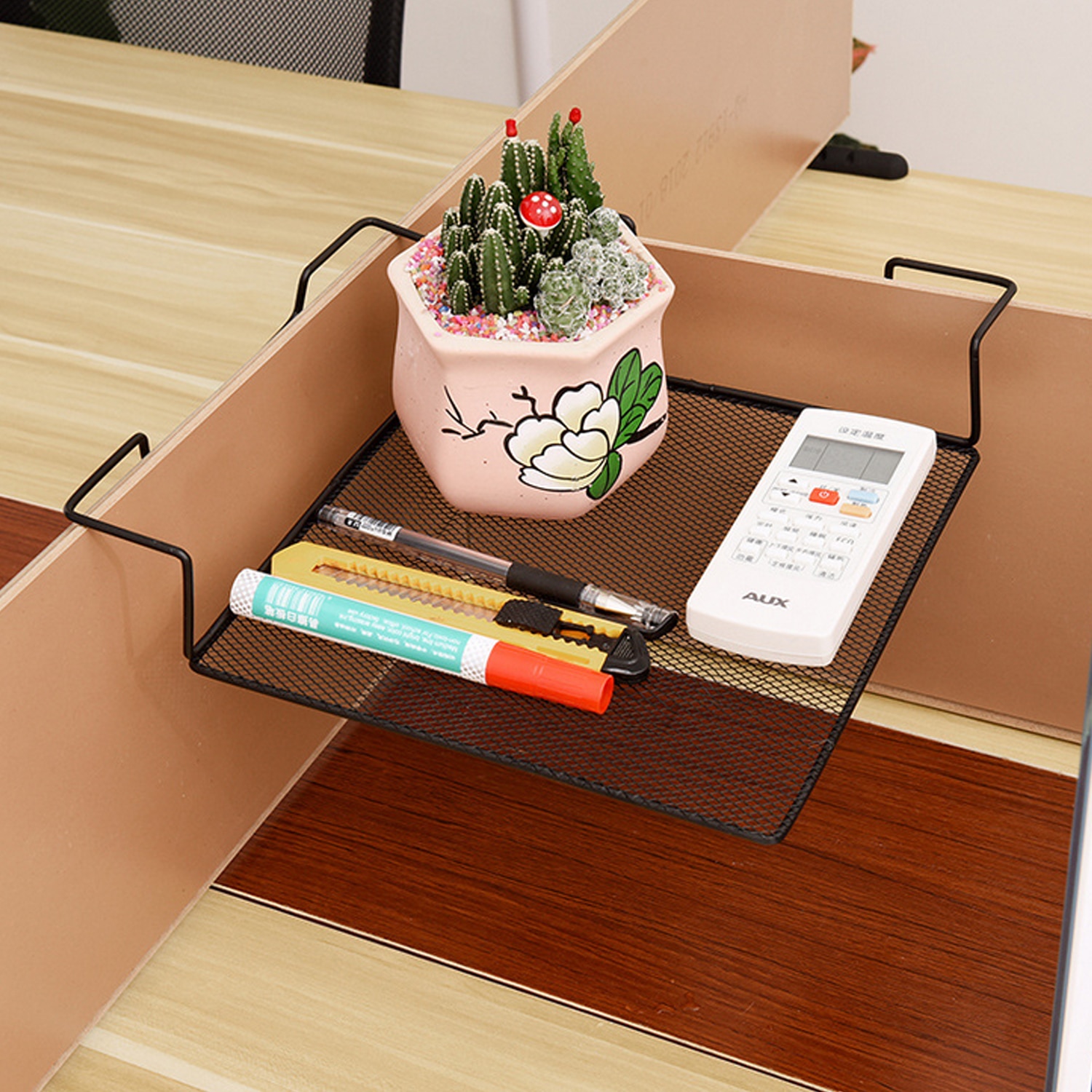 Cubicle Paper Rack Square Iron Wire Balcony Office Cubicle Corner Sto... – Grandado