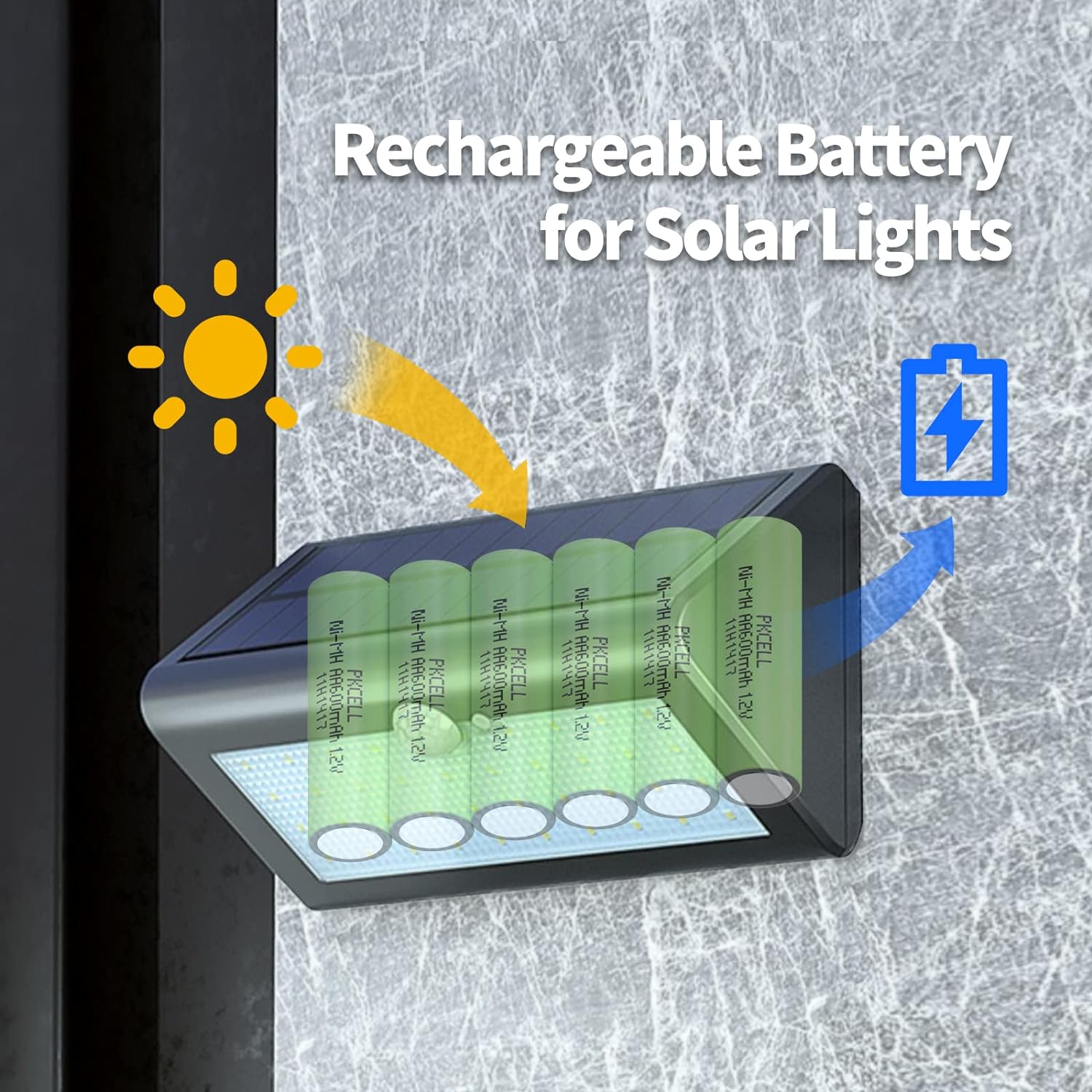 4-32PC PKCELL NI-MH AA 600mAh Akkus 2A 1,2V Akku Hohe Kapazität Für Garten Solar- licht Lampe
