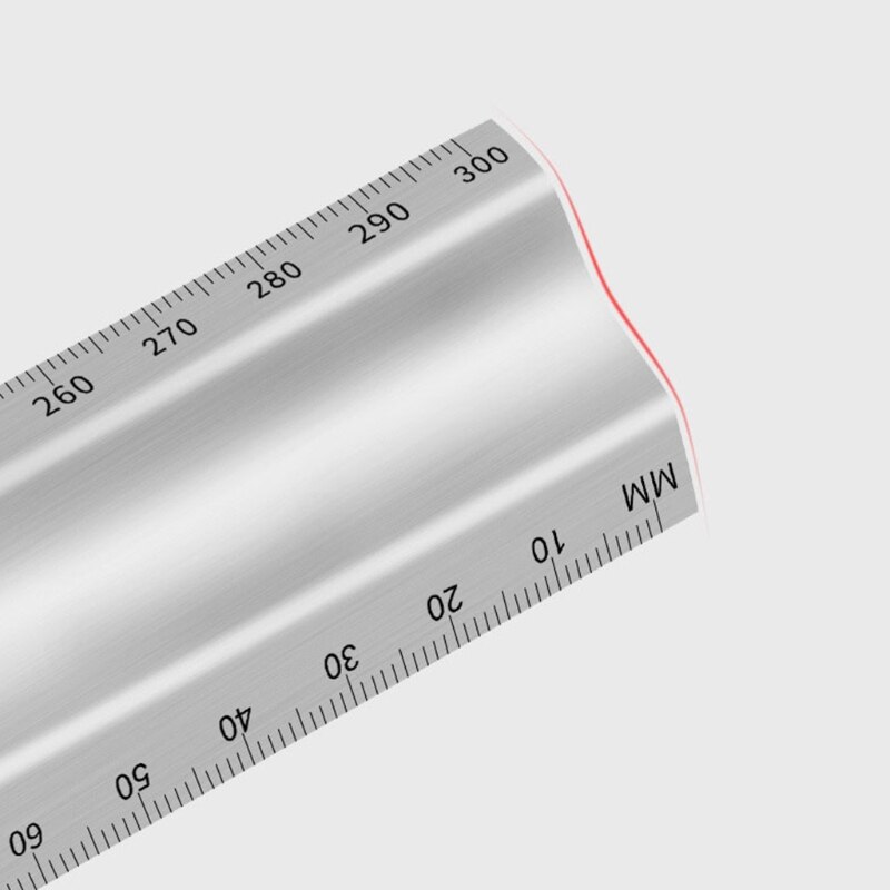 Cutting Ruler Aluminum Alloy Metal Craft Safety Ruler Measurement Drafting Tool Anti-slip Ruler Measuring &amp; Cutting Rule