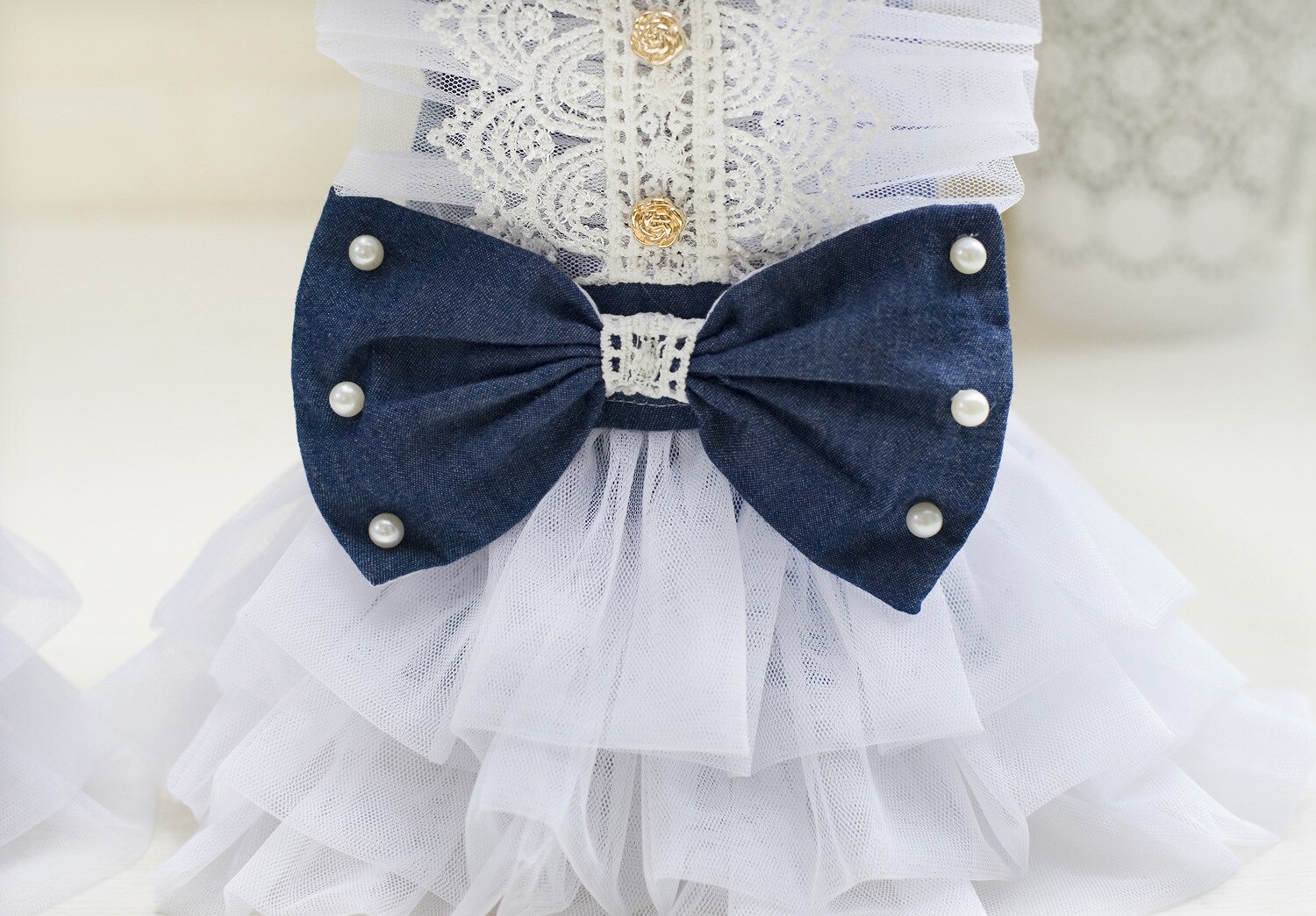 Lente Pet Kleding Britse Stijl Jean Rok Zomer Kleine Honden Denim Rokken Met Boog Fancy Schattige Puppies Jurk Voor Hondjes