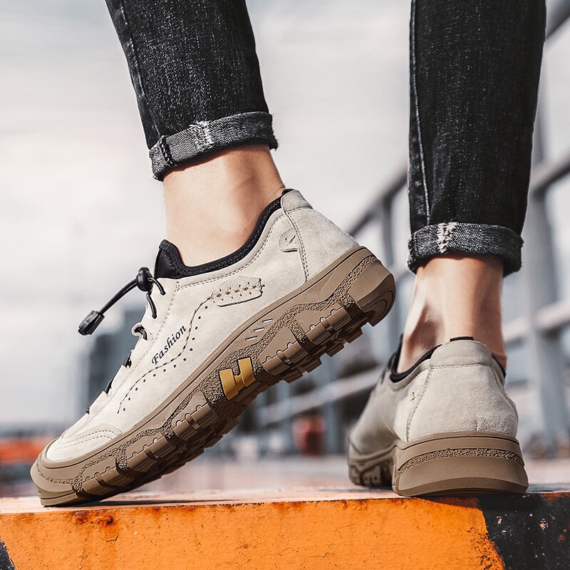 Casual Schoenen Oxford Sneakers Mannen Kaki Jurk Sneakers Comfortabele Ademende Sneakers Voor Mannen Business Skate Schoenen