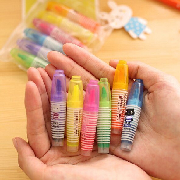 Juego de bolígrafos de Gel de colores para estudiantes y niños, rotuladores Kawaii de colores, útiles escolares, bonitos, suministros de oficina, , 6 unids/set por Set