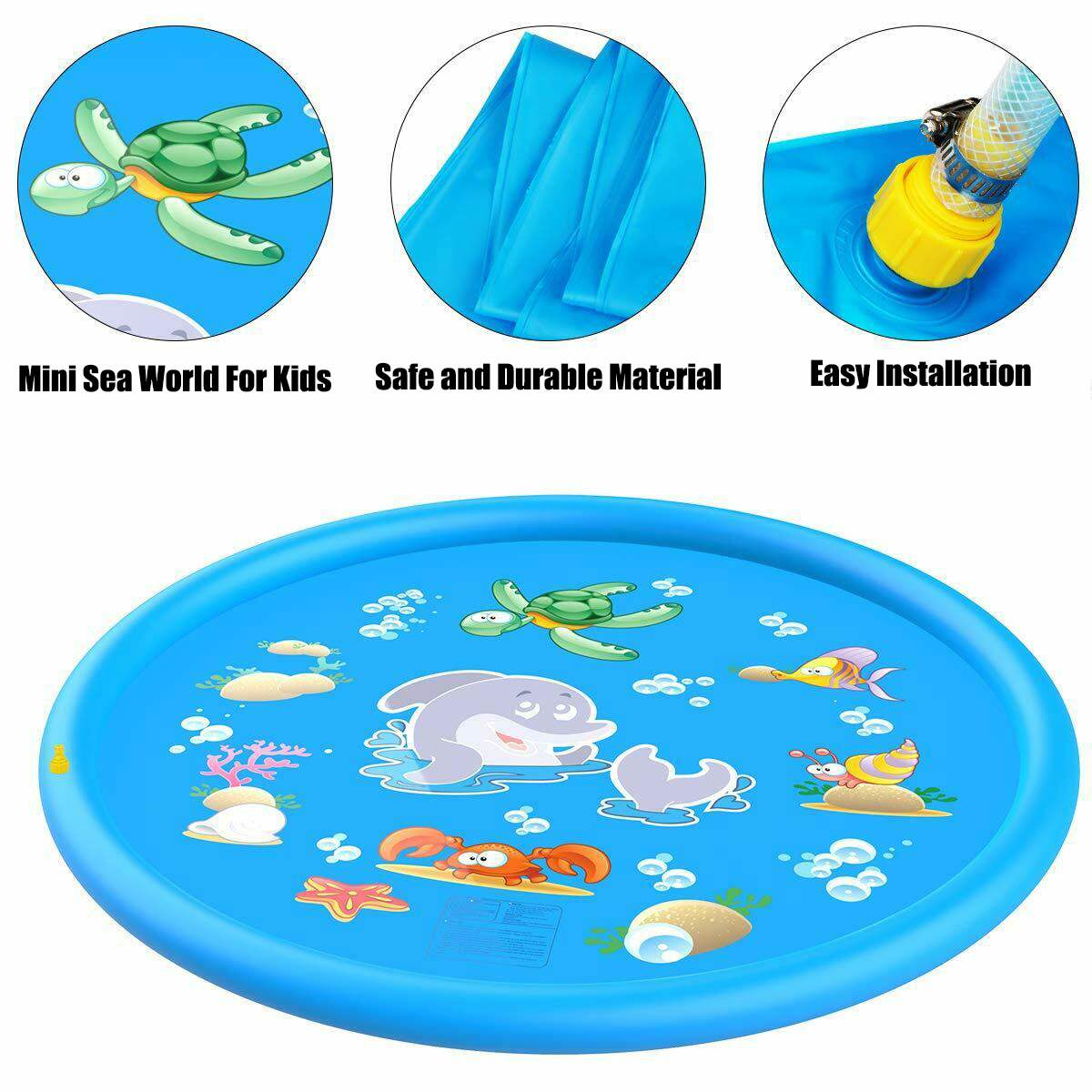 150/100Cm Kids Opblaasbare Waternevel Pad Ronde Water Splash Play Zwembad Spelen Sprinkler Mat Yard Outdoor Fun zwembaden