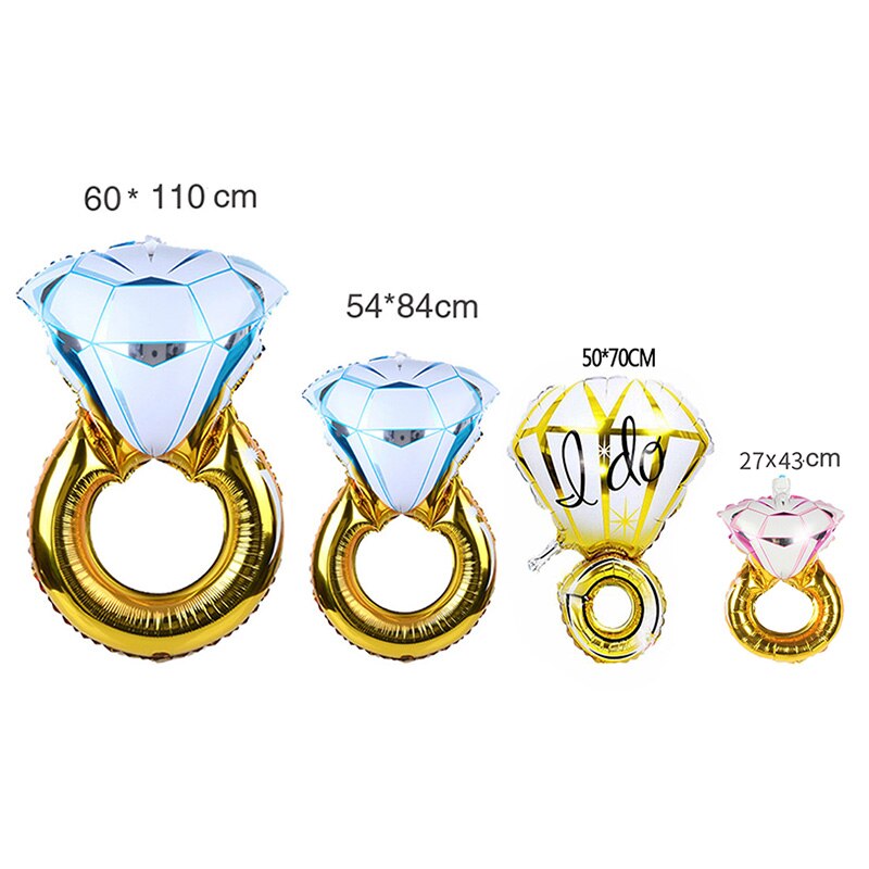 1pc Big Diamond Wedding Ring Balloons and I Do' Engagement Ring Foil Helium Balloons Bachelorette Anniversary Party Decorations