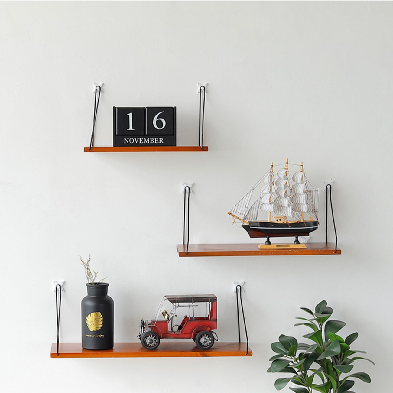 Nordic Houten Muur Plank Wandmontage Clapboard Decoratie Veranda Slaapkamer Decoratie Thuis Opslag Houder Muur Opknoping Decoratie