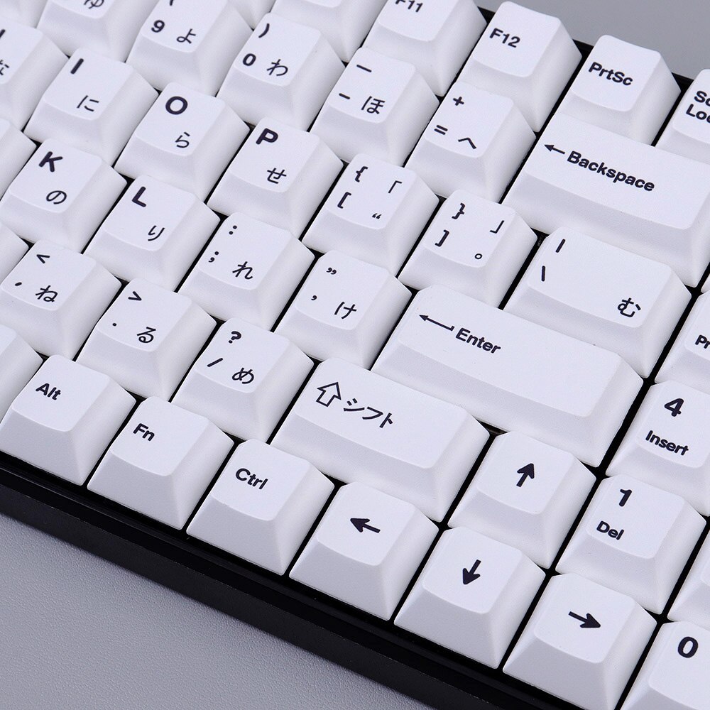PBT 135 Keys Cherry Profile DYE-Sub WOB BOW Japanese Keycap White Theme Minimalist Style Suitable For Mechanical Keyboard