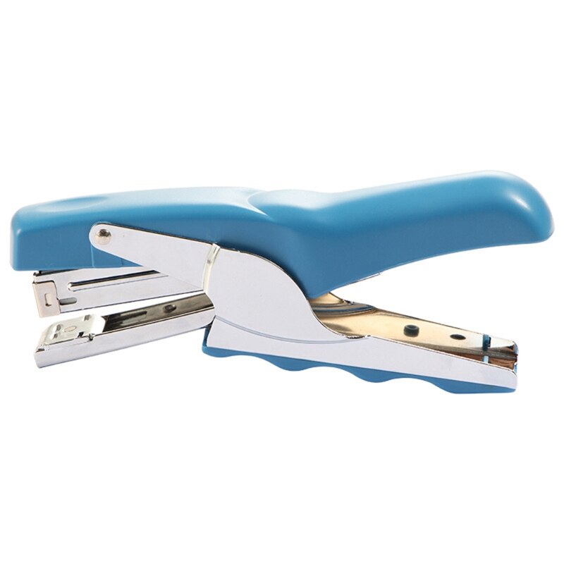 Metal Hand Held Stapler Desktop Manual Plier Stapler Labor-Saving Binding Machine School Office Supply Student Stationery: Blue