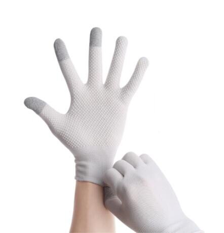 Atmungsaktive Anti-Schleudern Gel Touchscreen Handschuhe Sommer Dünne Reiten/Fahren/Bergsteiger Handgelenk Handschuhe Männer Frauen Sport lauf: FHS Weiß