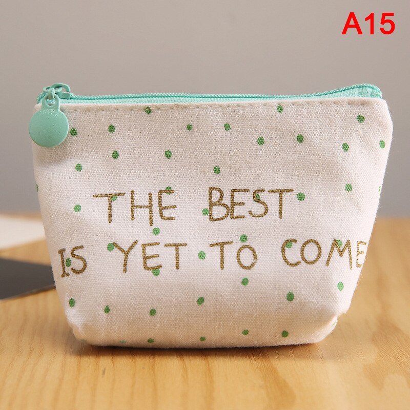 Cute Pink Canvas Coin Purse Coin Change Storage Bag Coin Bag: A15