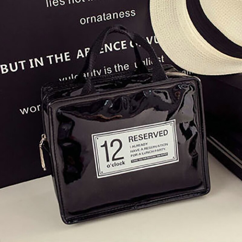 1Pcs Portable Film for Women Kids Men with Zipper High-capacity Insulation Bags Hand-held Waterproof Lunch Bag: Black
