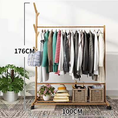 Kleding Rack Kapstok Slaapkamer Meubels Kapstok Nonwovens Rvs Eenvoudige Montage Kan Worden Verwijderd Slaapkamer Bewegen: Light Yellow