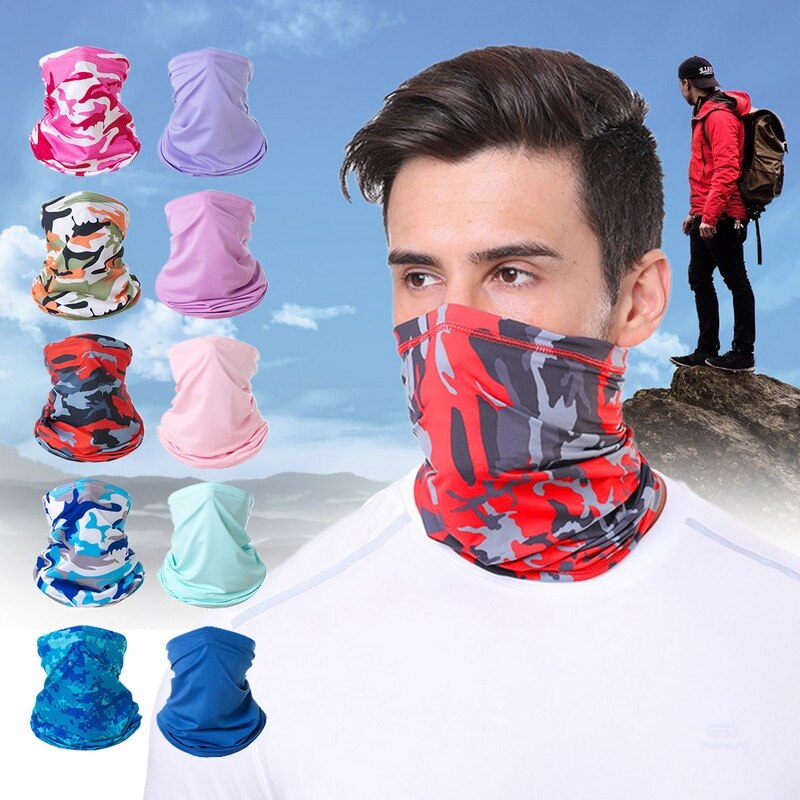 Outdoor męska i damska głowa szalik sportowy chustka osłona na szyję lato Sport antyperspirant lodowy jedwab szalik ochrony przeciwsłonecznej drukuj