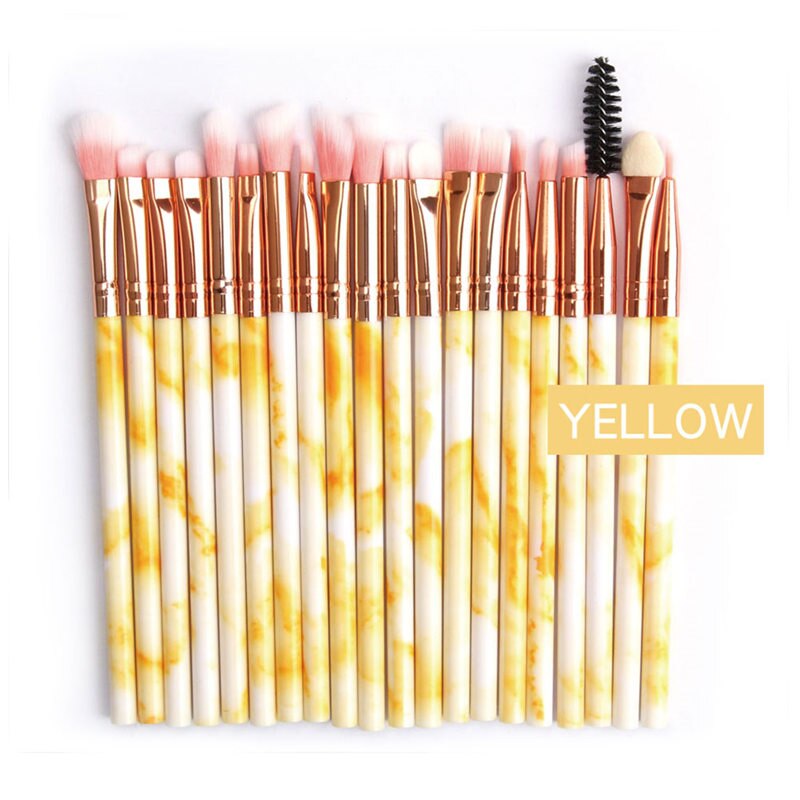 MAANGE Multifunctionele 20 stuks Marbling Make-Up Kwasten Set Oogschaduw Eyeliner Concealer Brush set Mini Make Up Brush Tool Kit