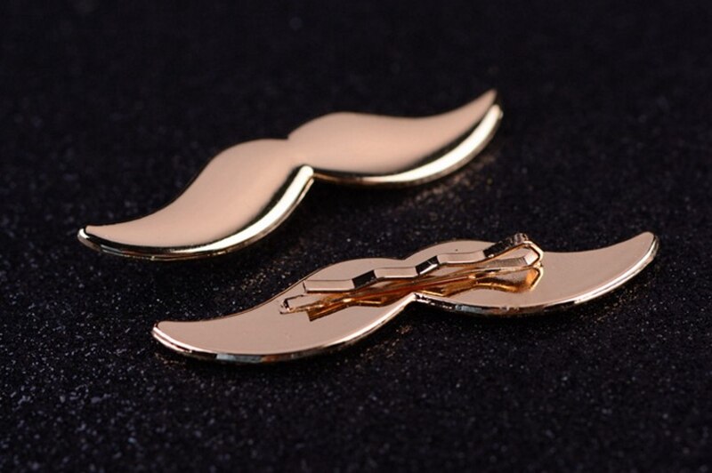 Gtglad 1 stuk Snor Vorm Metalen Dasspeld voor Mannen Slanke Skinny Clip voor Banden Wedding kleine