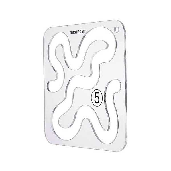 Plantilla para acolchar, plantilla de regla para acolchar acrílico, reglas de costura para acolchar de movimiento libre, transparentes para suministros de acolchado DIY, 1 ud.: Gris claro