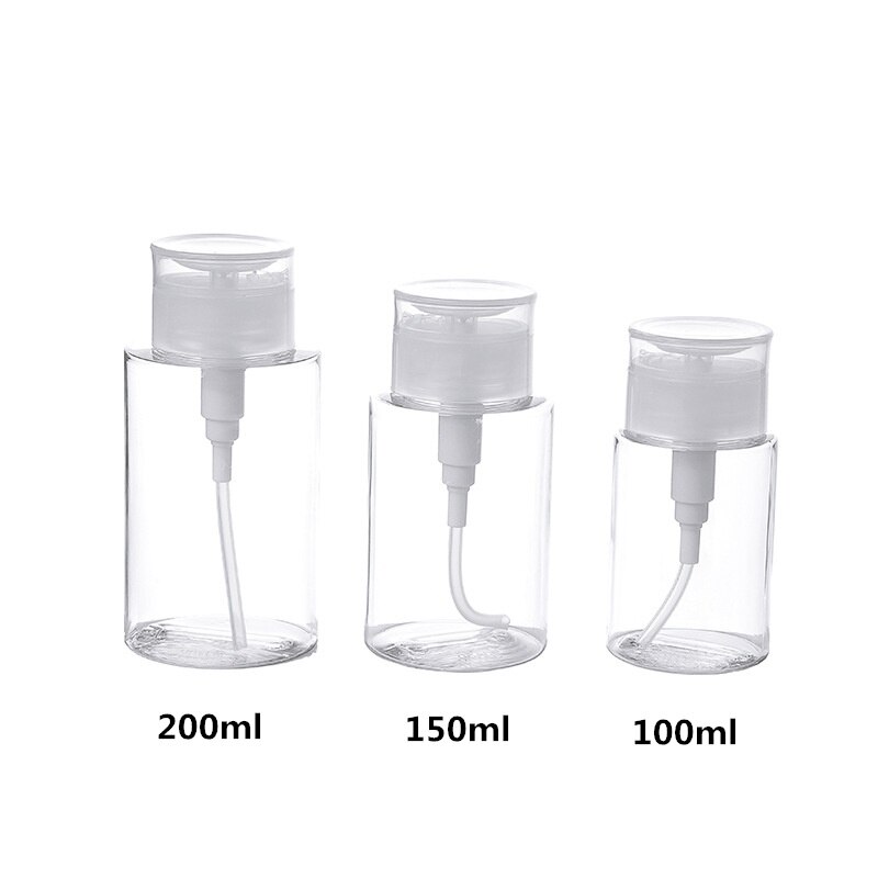 PURDORED 1 Pc 100/150/200 Ml Empty Press BottleTravel Push Bottle Dispenser Clear Makeup Remover Bottles Water Liquid Bottle