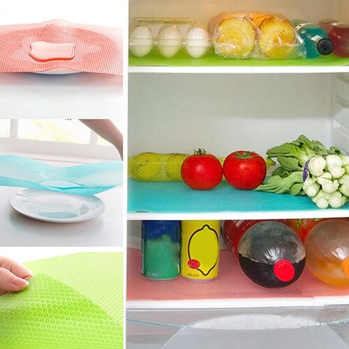 Anti-oilnn-esterilla para frigorífico con estilo, se puede reutilizar, almohadilla impermeable se puede lavar, alfombrilla para armario, almohadilla de espuma para frutas y verduras de 45*29cm