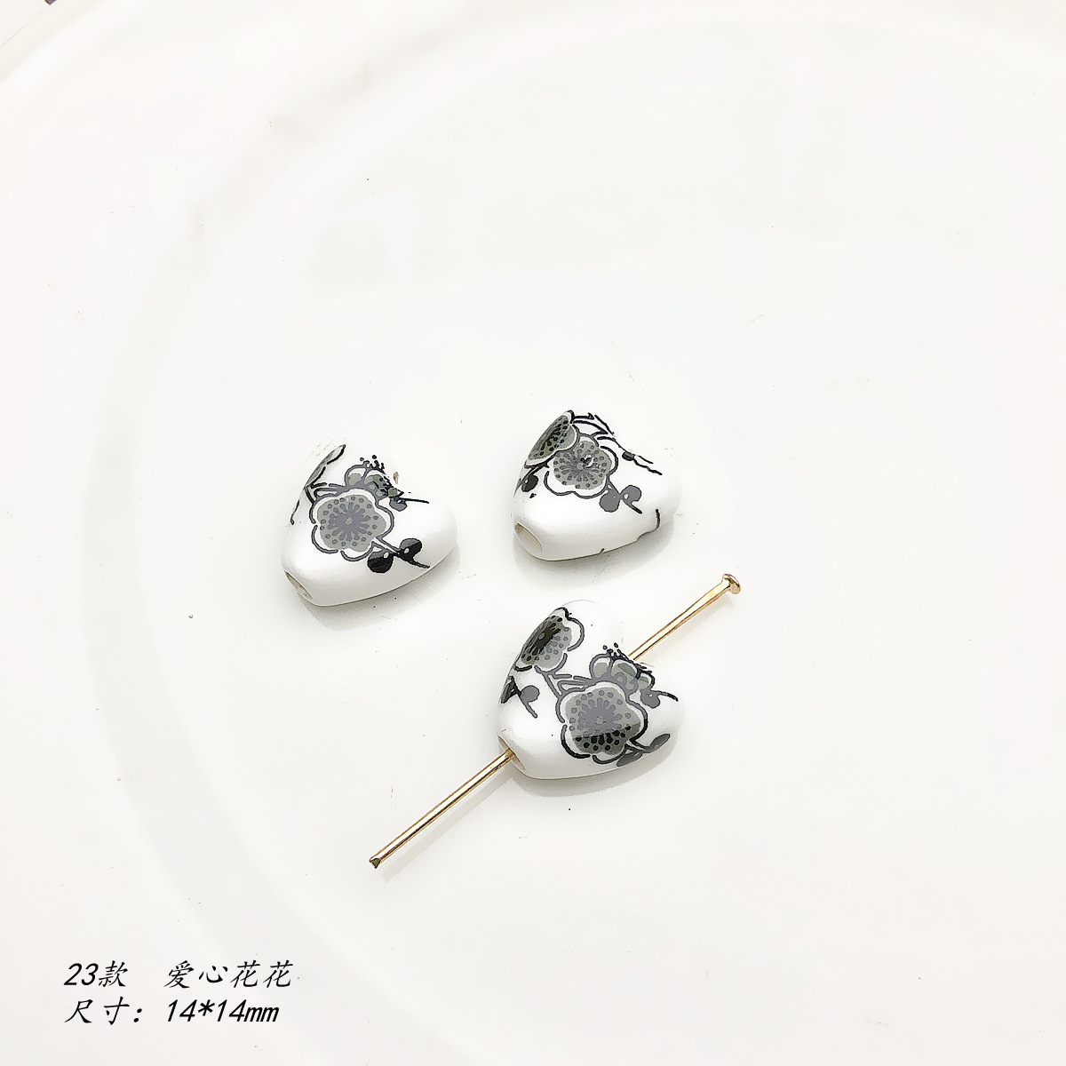 20 Stück schwarz weiß Keramik perlen DIY Porzellan verlieren Perle für Schmuck herstellung Zubehör
