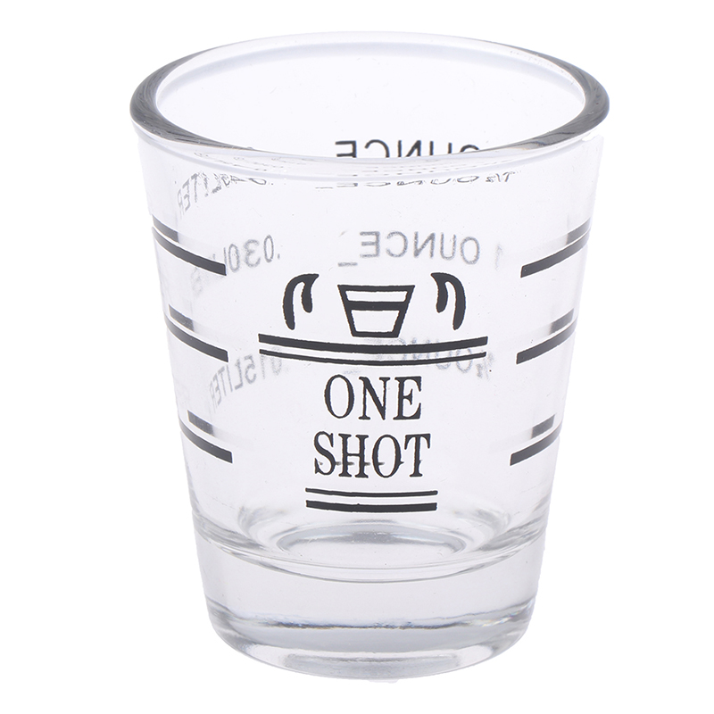 Verre gradué épais de 45ML, tasse à mesurer once, verres à Shot, cuisine, maison, fournitures,: Black