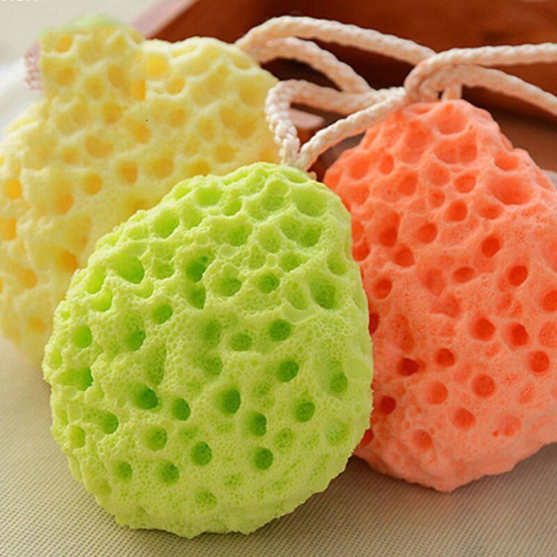 Soft Bath Ball Water Droplet Honeycomb Shower Bath Sponge Rub Wash Body Kids Adults Bath Brushes Bathroom Supplies