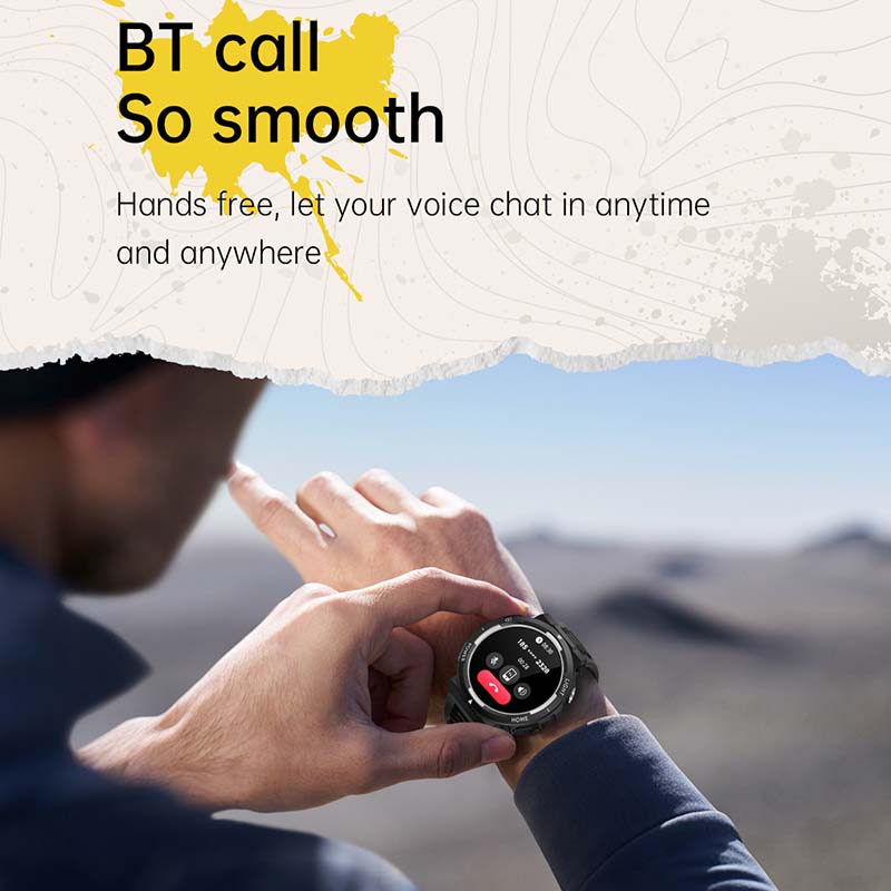 Iluminação LED ao ar livre relógio inteligente para homens, Huawei, chamada Bluetooth, bússola, IP68, 3ATM, nadar à prova d'água, faixa GPS Smartwatch, novo, 2022