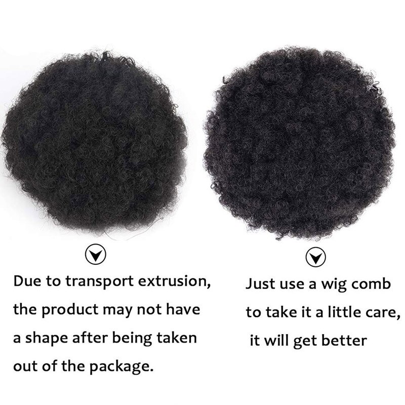 Ailiade hestehale højt hår puf klip i chignon bun hårstykke afro kinky krøllet syntetisk snoretræk hestehale hair extensions