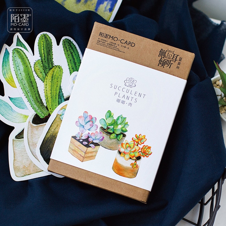 Planta lindo Noche Resplandeciente Kawaii DIY Decoración Del Diario de Papelería Bloc de notas Mensaje Tarjetas Postal Tarjeta de de Cumpleaños 30 Hojas/caja