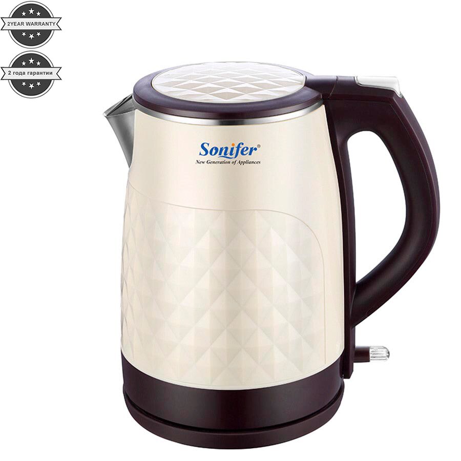 Sonifer – bouilloire électrique sans fil en acier inoxydable 304, théière bouillante à chauffage rapide, 1850W, 1,8 l