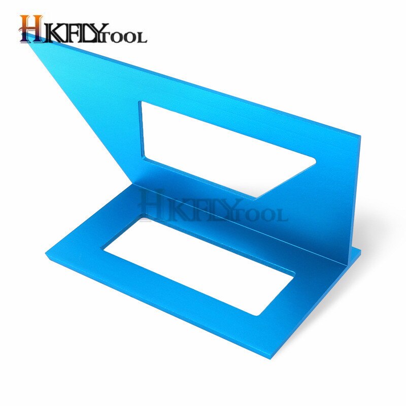Aluminum Alloy Woodworking Ruler Multifunctional Square 45C 90 degree Gauge Rule 2colors Measuring Tools: Blue