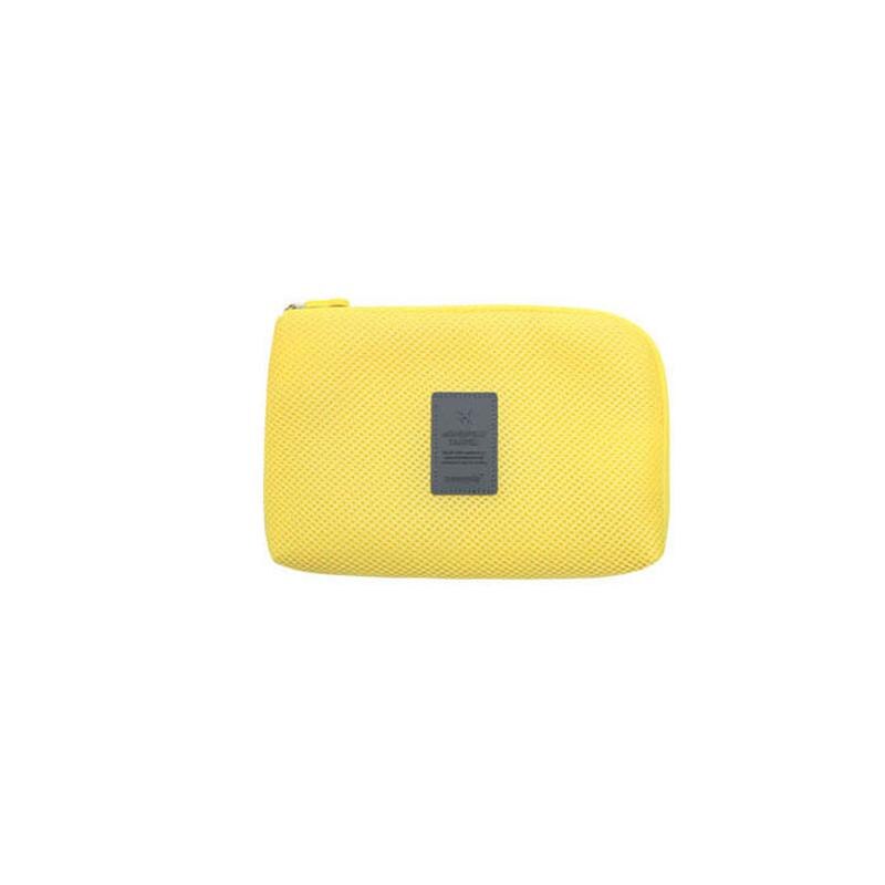 Cargador USB Digital de viaje a prueba de golpes, funda para auriculares, organizador de maquillaje, cosméticos, accesorios, bolsa de viaje, organizadores de embalaje: Amarillo / L