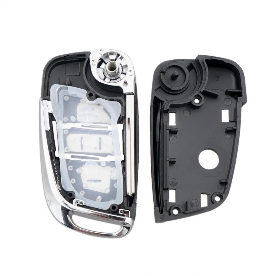 Car Key Case Replacement 2 Buttons CE0523 Modified Flip Folding Key Shell with HU83 Blade Fit for Peugeot 306 407 807