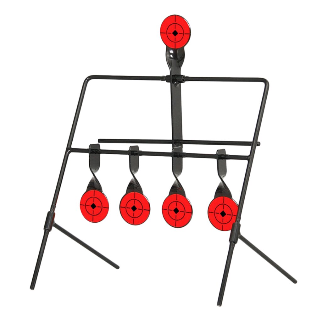 5 cibles de tir à réinitialisation automatique, accessoires de support de cible en métal