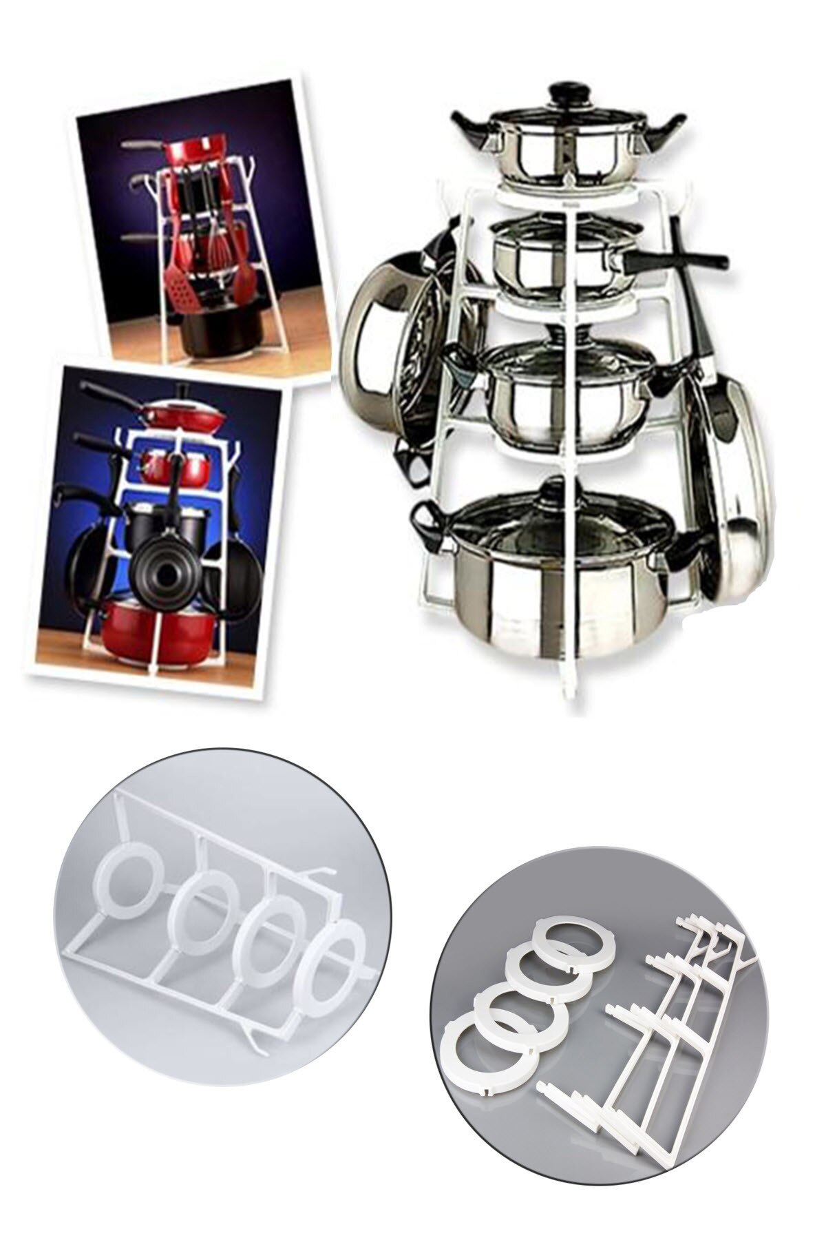 Potter arrangør skap rack potter pan benkeplate organisator hylle pantree