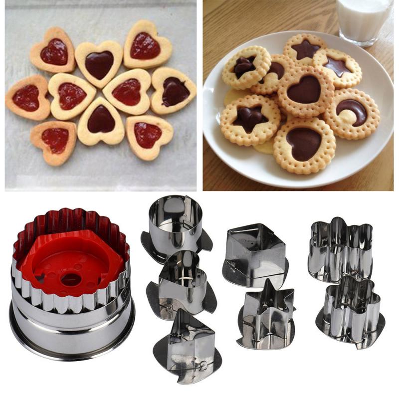 7pcs/set Cookie Cutter Stainless Steel Cut Biscuit Mold Cooking Tools Set Vegetable Chopper Kitchen Accessories Fast